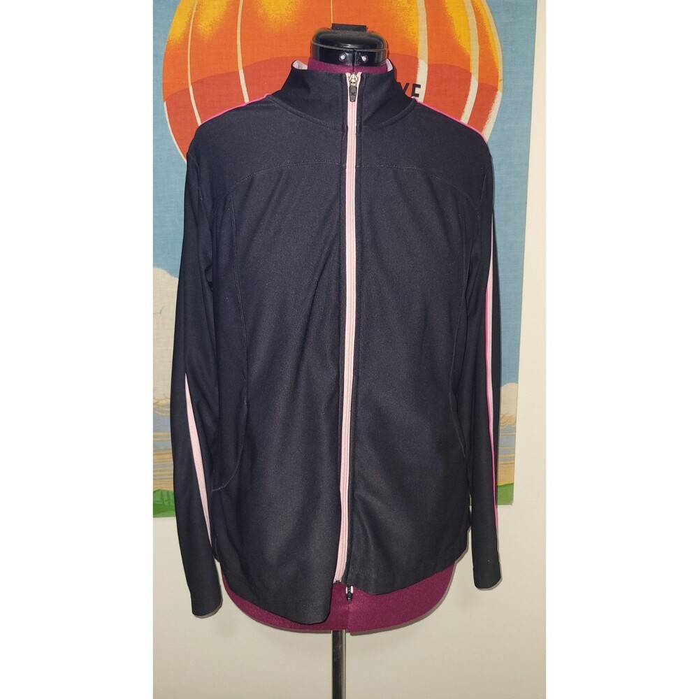 Xersion Black Pink Athletic Full Zip Jacket Women's Size L